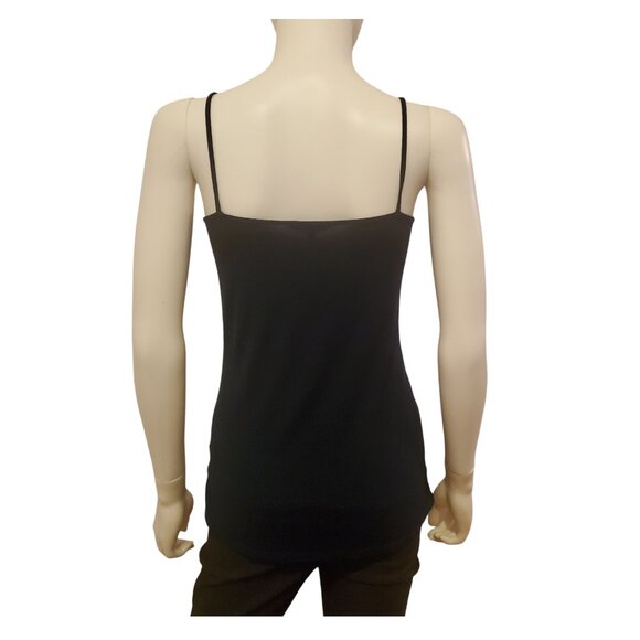 Small Navy Blue Beaded Spaghetti Strap Tank Top with Beads - Picture 4 of 5